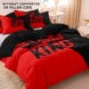 3pcs Soft & Breathable Polyester Duvet Cover Set - King & Crown Print, Includes 1 Duvet Cover and 2 Pillowcases, Perfect for Bedroom & Guest Room, Machine Washable