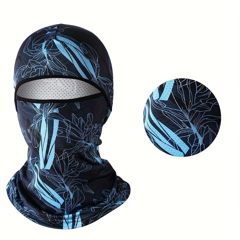 3 Colors Available, Breathable Polyester Full Face Fishing Sun Protection Neck Gaiter, Elastic Fit, Machine Washable, Zip-Up Closure, Fabric, Blocking, Unisex, Suitable for Outdoor Cycling in Spring/Autumn, Without Battery