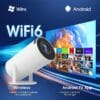High-Definition Projector with Android 11 Operating System, Dual-Band WiFi, Native 720P/4K Decoding, High Brightness Display, Compact and Portable Design, Full Device Compatibility for Camping Movies, Office Presentations, Gaming, and Home Theater