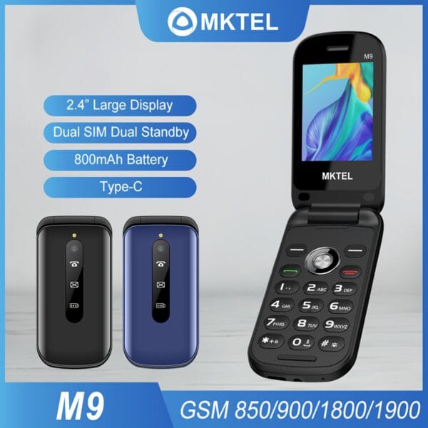 product-fancy-f44e5070-331a-4bf7-84f8-9f4ea4abb531 MKTEL M9 Feature Phone with 1.77" LCD Display, 800mAh Long-Lasting Battery, Dual SIM, FM Radio, Flashlight, Camera - Compact Everyday Essentials Mobile Phone for Calls, Text, Multimedia - Compatible with USB Cable, Texting Device, Simple Interface, Sturdy Design, Casual Users