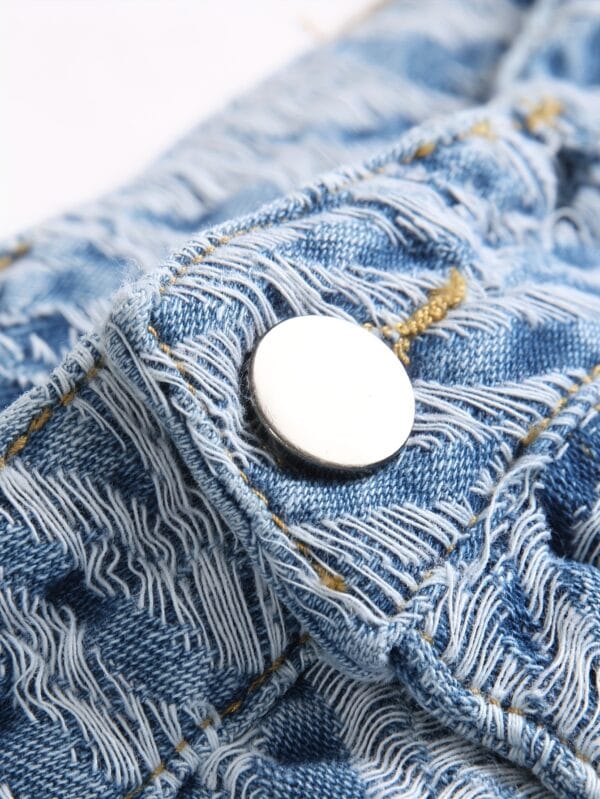 Men'S Light Wash Denim Shorts - Zebra Print Streetwear Style, Mid-Rise Casual Summer Shorts with Frayed Hem, Non-Stretch Fabric, Pockets for Casual Attire, Streetwear Shorts | Zebra Print Shorts | Frayed Hem Shorts