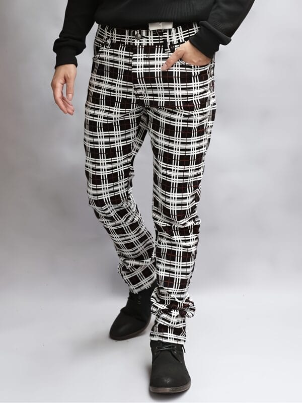 Men'S Slim-Fit Stretch Denim Jeans - Light Blue Mid-Rise Casual Pants with Classic Plaid Pattern, Comfortable & Durable Fabric for Casual Attire, Everyday Jeans | Slim Fit Denim | Stretch Denim