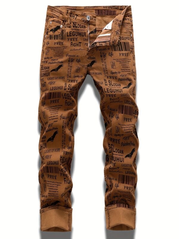 Men's Washed Slim Fit Straight Denim Jeans