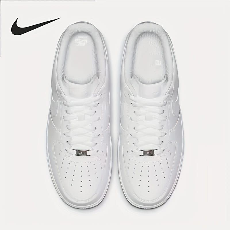 Nike Air Force 1 Vintage Basketball Sneakers - Low-Top Lace-Up Shoes with Non-Slip Rubber Sole, Cushioned Insole & Lightweight Breathable PU Upper - Classic All-White Design for Gym, Skateboarding, Everyday Casual - Men & Women's Sneakers, Versatile Footwear, Sporty Aesthetic, Durable Construction, Unisex Footwear, Gym Goers
