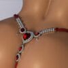product-fancy-fe299a6e-ca9c-4a5e-b0c8-ef81872e25b1 2025 New Red Heart Rhinestone Fringe Stretchy Panties Adjustable Bikini Body Chain for Women