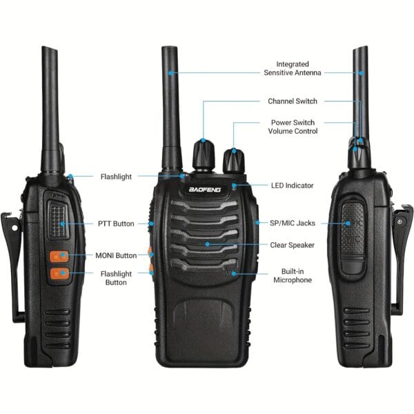 2pcs Handheld Two-Way Radio for Adults, with LED Indicators And Integrated Antenna, Ideal for Hiking, Biking, And Climbing