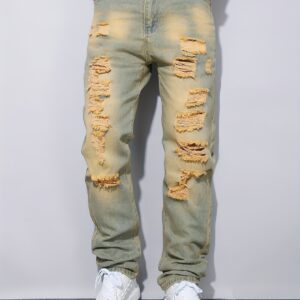 European and American Men's Vintage Ripped Casual Fashion Jeans