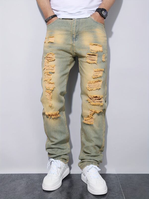 product-fancy-fe90a5d7-0c25-48eb-94fe-67ded7dcc64d European and American Men's Vintage Ripped Casual Fashion Jeans
