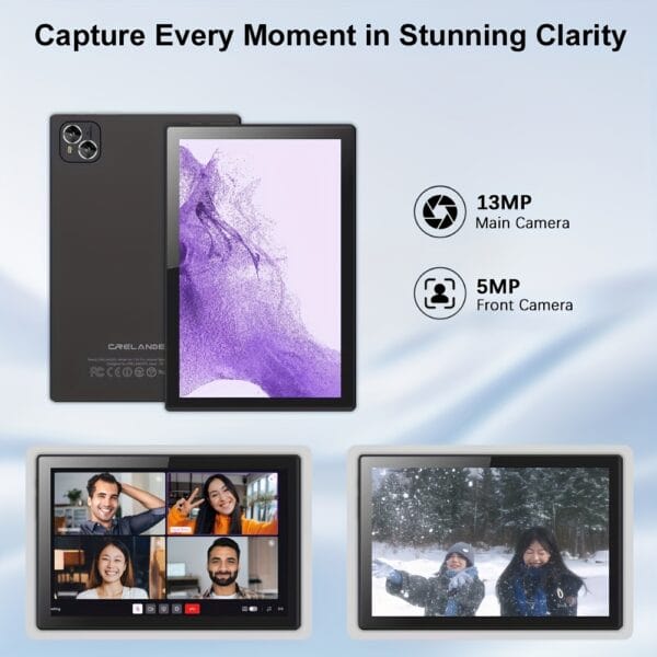 CRELNADER 10.1 Inch Tablet Android 13 Deca Core 6GB(3GB+ 3GB expand)+128GB Rom 2.4G/5G WiFi 5000mAh 1280x800 HD Touch Screen 5MP+13MP DUAL Camera 4G LTE with Case, Mouse, Stylus, Keyboard, 2in 1 Tablet PC