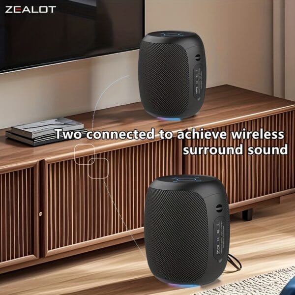 ZEALOT S53 Wireless Speakers, Wireless Speaker, Dual Pairing, 3600mAh Battery, 24 Hours Playtime Loud Stereo, Booming Bass, Charging Cable, Connect with Mobile Phone/Tablet/TV
