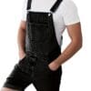 product-fancy-feebed96-28a2-4f5d-878f-2ef40dc4bb51 Men's Denim Shorts with Drawstring Waist, Loose Fit Overalls, Casual Button Pocket Summer Pullover