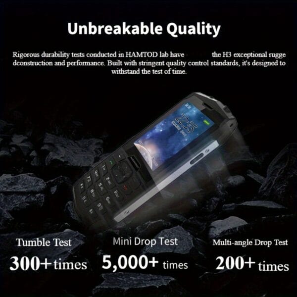 HAMTOD H3 Smartphone 2.8 Inches, Senior Phone with Loud Volume and SOS Function, 2000mAh Battery Dual-SIM Multi Mode Standby GSM 48/128-MB Memory Compatible Retina 2G/3/4 Anti-Spying Antifouling Scratch Resistant, Rugged Phone, Travel Phone, Compact Design, Lightweight Phone, Dropresistant Phone, Antifouling Phone, Dual SIM Phone, Multimode Phone, Securityconscious Users, Professionals Phone