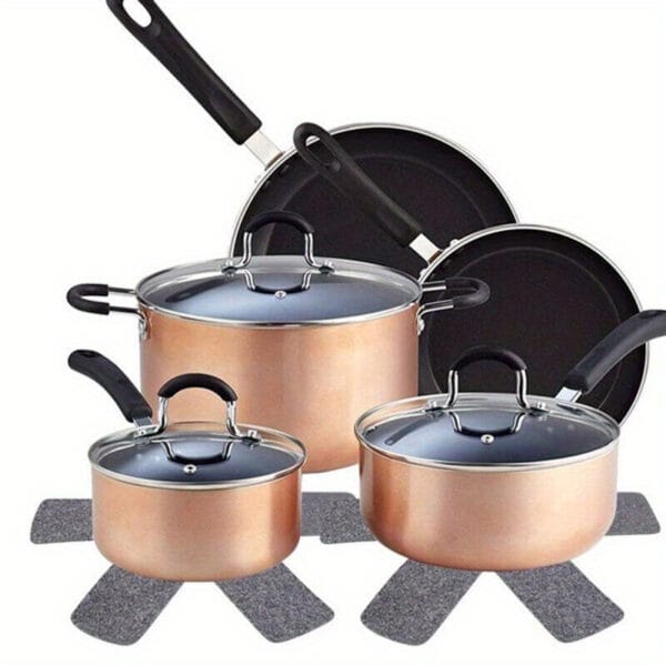 9pcs Feltguard Non-Stick, Scratch-Resistant Pads - Durable Polystyrene Mat for Protecting Pots, Pans, and Cookware - Ideal for Kitchen Countertops and Stovetops, Countertop Protection | Modern Kitchen Mat | Durable Kitchen Mat, Countertop Protector