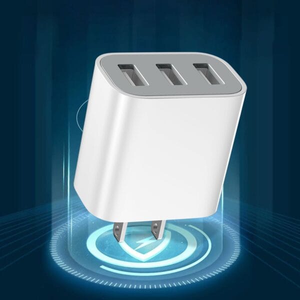 1pc Fast Charging 3-Port USB Wall Charger Adapter, 10-20W Power Output, Travel-Friendly, US Plug, Compatible with iPhone 14/13/12/11/Pro/Max/SE/X/XS/8 Plus & Samsung Galaxy S22/S21/S20