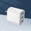 1pc Fast Charging 3-Port USB Wall Charger Adapter, 10-20W Power Output, Travel-Friendly, US Plug, Compatible with iPhone 14/13/12/11/Pro/Max/SE/X/XS/8 Plus & Samsung Galaxy S22/S21/S20