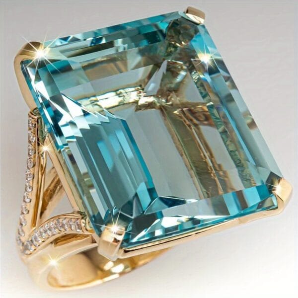 product-open-2024-10-09-1728466548010-9a488fe68dc84dd0bed235fc8a2706a9-goods A Stylish And Luxurious Gold-Plated Ring with Square Sparkling Cubic Zirconia, The Perfect Gift for a Birthday, Christmas, And Anniversaries.