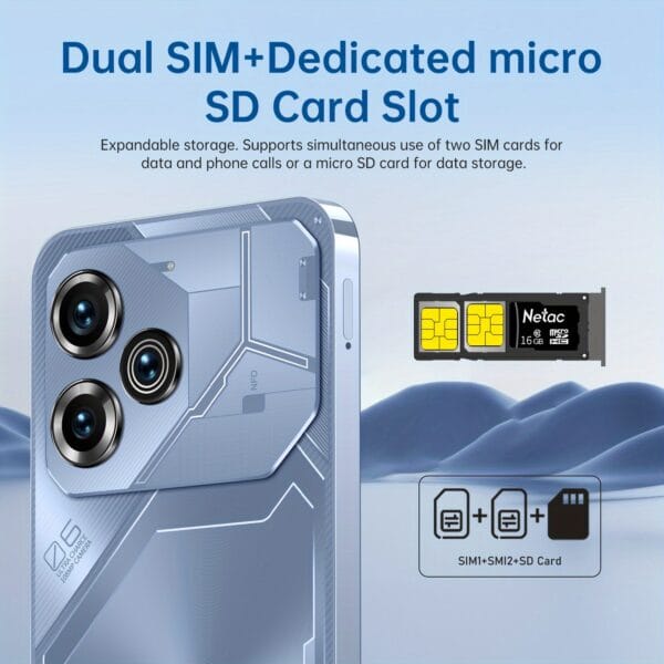 Latest unlocked Android smartphone in 2025, 5000mAh high battery life, dual SIM card dual standby, 6.82-inch high-definition touch screen, 16+50MP ultra high definition camera, luxury phone, 12GB RAM+512GB storage space