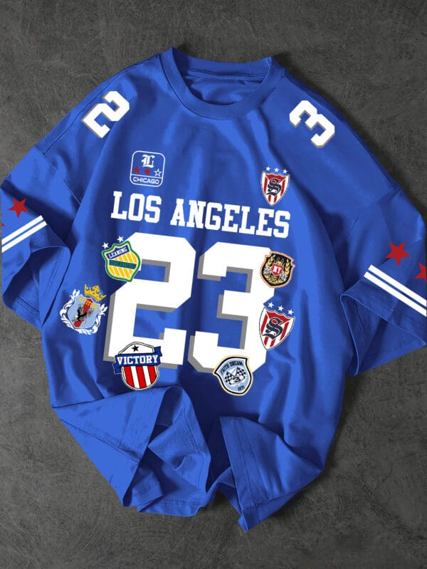 Men's Los Angeles Graphic T-Shirt with Number 23 - Dark Green Streetwear Tee, Quick-Dry Breathable Fabric for Sports, Casual Outfits - Machine Washable Urban Fashion Top, Sports Apparel, Emblem Decorated Shirt, Durable Sportswear