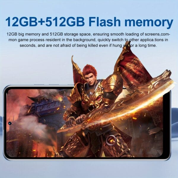 Latest unlocked Android smartphone in 2025, 5000mAh high battery life, dual SIM card dual standby, 6.82-inch high-definition touch screen, 16+50MP ultra high definition camera, luxury phone, 12GB RAM+512GB storage space