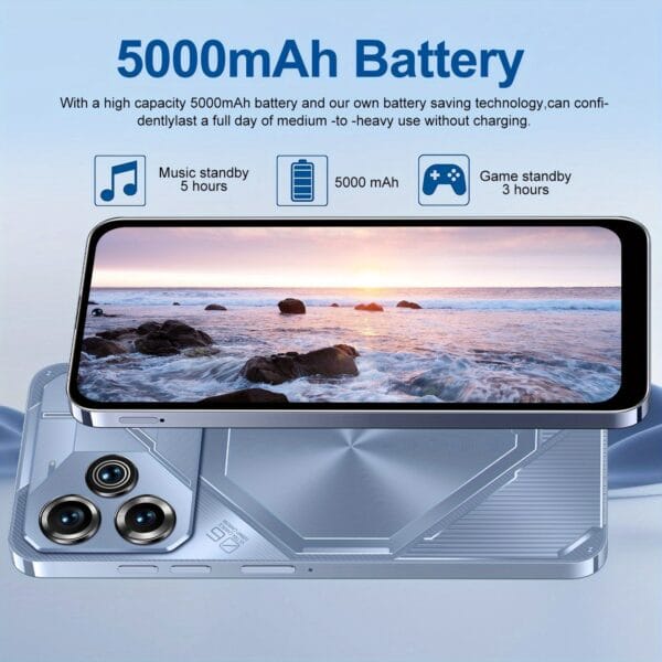 Latest unlocked Android smartphone in 2025, 5000mAh high battery life, dual SIM card dual standby, 6.82-inch high-definition touch screen, 16+50MP ultra high definition camera, luxury phone, 12GB RAM+512GB storage space