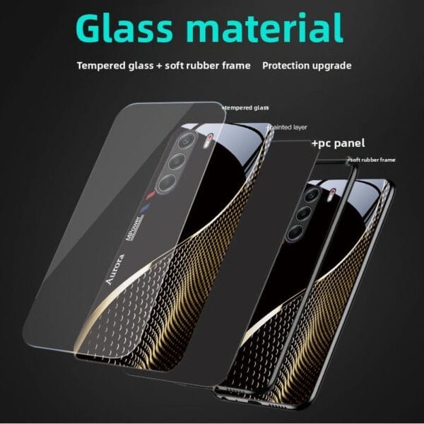 product-open-540dd475396c4671b451d78d824b6c04-goods Tempered glass phone case suitable for Tecno Tecno Camon 40 Tecno Camon 40 Pro 5G Ultra-thin hard cover, shockproof, drop-resistant, scratch-resistant with Business-style curve pattern BLA020