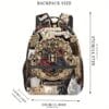 1pc WB Harry Potter Hogwarts School of Witchcraft & Wizardry Men's Backpack - Stylish 2D Print Design with House Crests, Charming Vintage Newspaper Clippings & Marauder's Map Print, Durable Fabric, Hand Washable for Commuting, Travel, Camping, Street Style, Casual Outing Bag, Magical Theme Bag, Organized Compartments, Fabric Backpack, Daily Commute, Retro Aesthetic, Quality Stitching, Fantasy Lovers