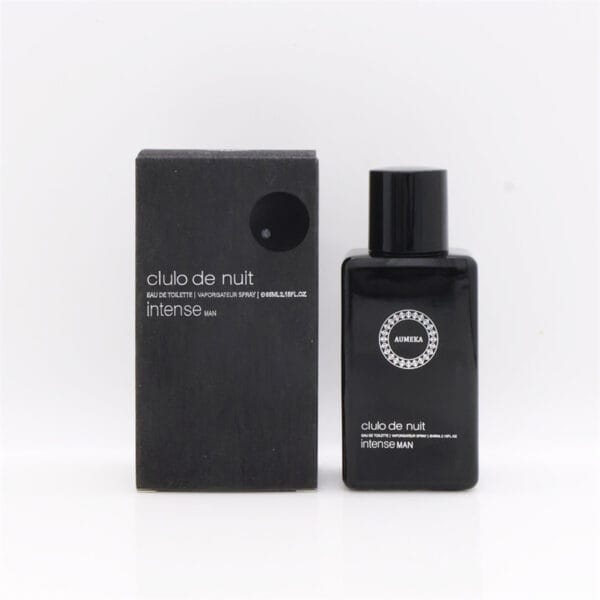 AuMEKA Clulo de Nuit Intense Men'S Eau de Toilette & Vaporisateur Spray Luxury Glass Bottle with Black Label, Woody Floral Scent, Sulfate-Free Perfume for Men, Sophisticated Design, Premium Packaging