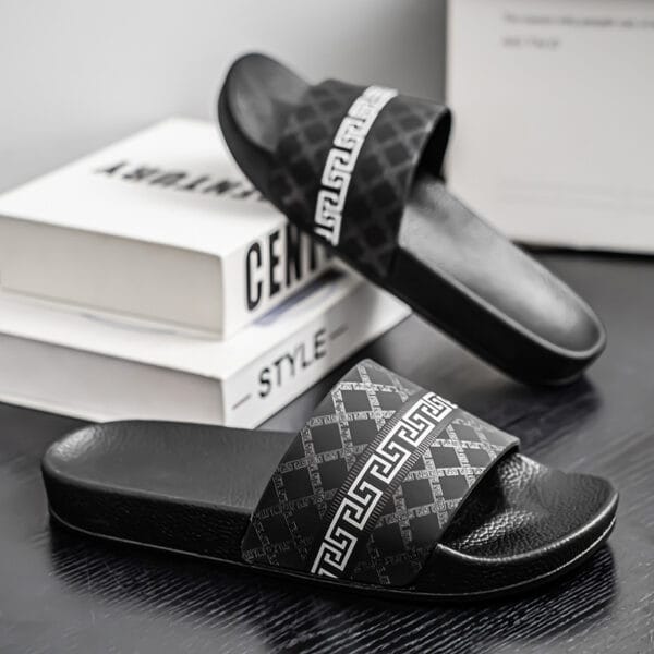 Men'S Trendy Print Flip-Flops - Non-Slip, Breathable, Soft Sole Slippers for Indoor & Outdoor Use, Perfect for Beach, Water Activities, and Summer Wear, Beach Footwear | Stylish Flipflops | Durable PVC Sole