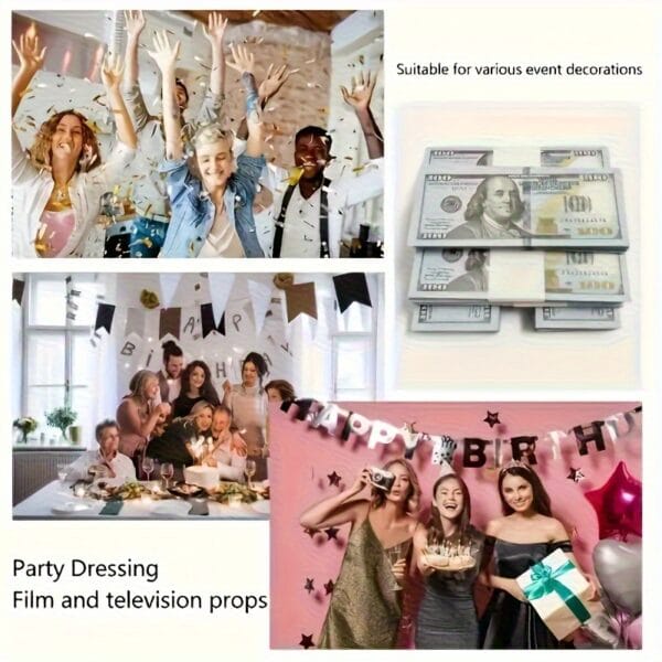 100/500/1000pcs Realistic 0 Bill Prop Set - Perfect for Parties, Weddings, TV And Music Videos | Ideal for Photography, Bar And KTV Decorations, Party Props | Durable Paper Material, Featherless Replica for Halloween, Christmas Event & Party Supplies