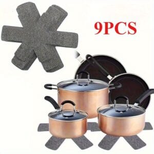 9pcs Feltguard Non-Stick, Scratch-Resistant Pads - Durable Polystyrene Mat for Protecting Pots, Pans, and Cookware - Ideal for Kitchen Countertops and Stovetops, Countertop Protection | Modern Kitchen Mat | Durable Kitchen Mat, Countertop Protector