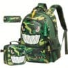 3pcs Boys School Backpack 41.91 cm Cute Bookbag with Lunch Box & Pencil Case Travel Essentials Back to School Gifts