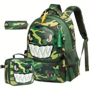 3pcs Boys School Backpack 41.91 cm Cute Bookbag with Lunch Box & Pencil Case Travel Essentials Back to School Gifts