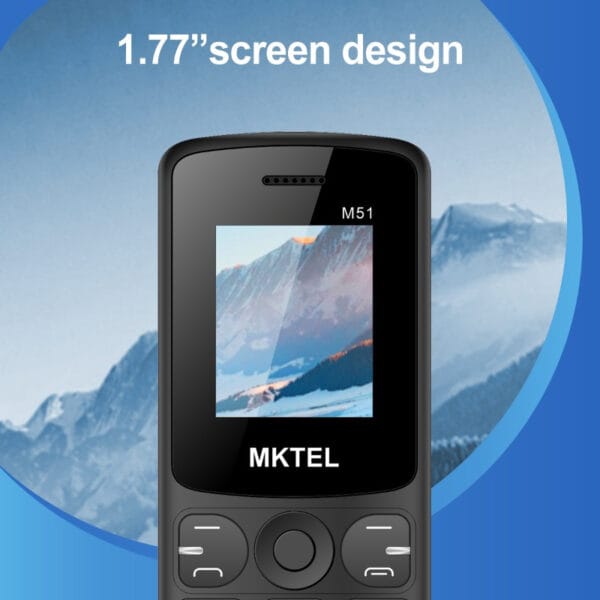 MKTEL M51 Feature Phone with Dual SIM, FM Radio, Flashlight, 1800mAh Long-Lasting Battery, 1.77" HVGA Display, Camera - Compatible with Charger, Black/Teal Blue/Green/Red - Basic Smartphone Replacement for Heavy Users, Everyday Communication Device, Simple Interface, Sturdy Design, Smart Mobile Phone, Budgetconscious Buyers