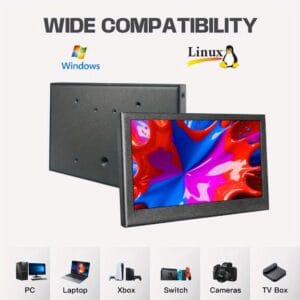 LESOWN 4.3" Ultra-Thin IPS Monitor 800x480 HD TV, USB-Powered Portable Gaming Display with 300cd/m² Brightness, No Driver Needed, Full Viewing Angle, Compact Design for Raspberry Pi, Windows PC, Laptop, Car Dash Cam & Security Surveillance, Car Dash Cam Monitor, Sleek Frame, Highresolution Screen
