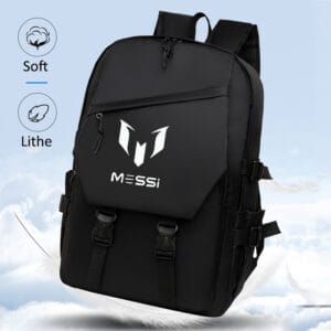 1pc Soccer Graphic Backpack - Large Capacity Lightweight Travel & Commuting Bag with Adjustable Straps, Side Pockets, Unisex Design, Perfect for Outdoor Leisure & Holiday Gifts (Grey/Black), Backpack for Travel, Sports Fan Gear, Sleek Backpack, Durable Zipper Closure, For Teenager