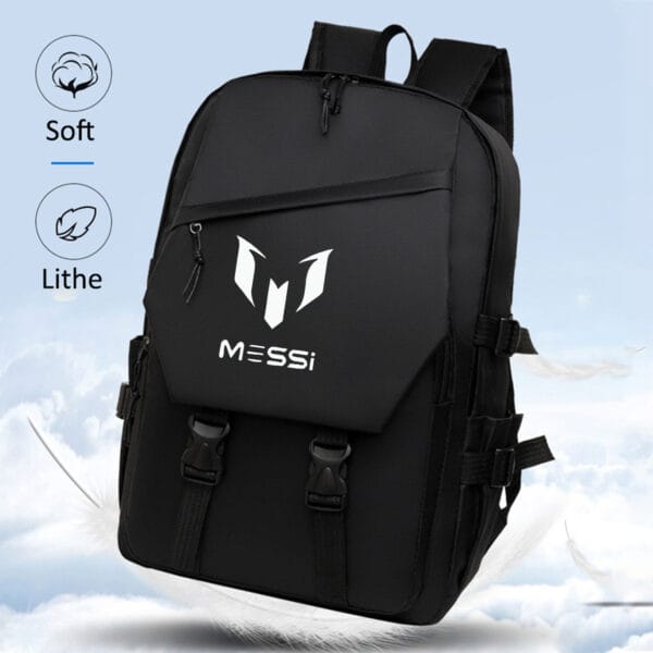 1pc Soccer Graphic Backpack - Large Capacity Lightweight Travel & Commuting Bag with Adjustable Straps, Side Pockets, Unisex Design, Perfect for Outdoor Leisure & Holiday Gifts (Grey/Black), Backpack for Travel, Sports Fan Gear, Sleek Backpack, Durable Zipper Closure, For Teenager