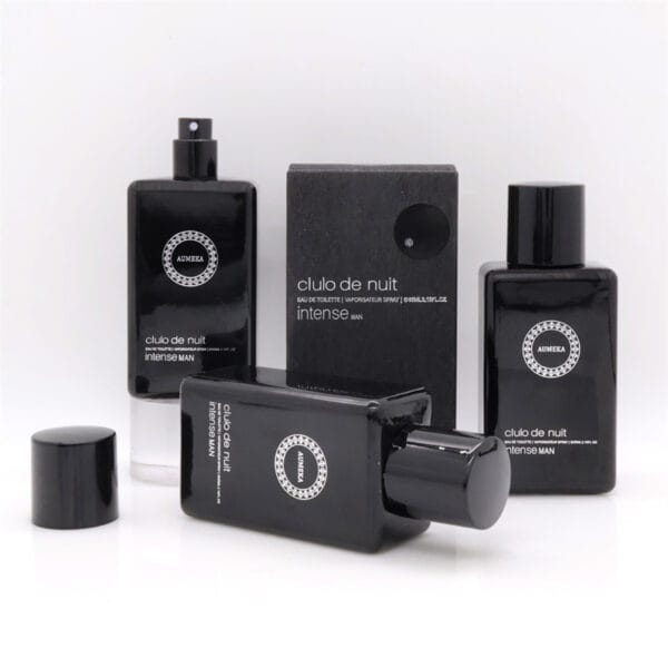 AuMEKA Clulo de Nuit Intense Men'S Eau de Toilette & Vaporisateur Spray Luxury Glass Bottle with Black Label, Woody Floral Scent, Sulfate-Free Perfume for Men, Sophisticated Design, Premium Packaging