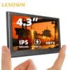 LESOWN 4.3" Ultra-Thin IPS Monitor 800x480 HD TV, USB-Powered Portable Gaming Display with 300cd/m² Brightness, No Driver Needed, Full Viewing Angle, Compact Design for Raspberry Pi, Windows PC, Laptop, Car Dash Cam & Security Surveillance, Car Dash Cam Monitor, Sleek Frame, Highresolution Screen
