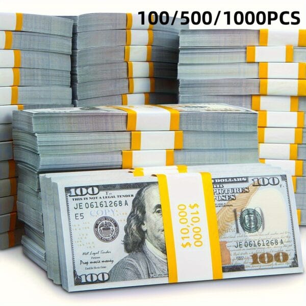 100/500/1000pcs Realistic 0 Bill Prop Set - Perfect for Parties, Weddings, TV And Music Videos | Ideal for Photography, Bar And KTV Decorations, Party Props | Durable Paper Material, Featherless Replica for Halloween, Christmas Event & Party Supplies