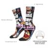 product-open-ae7de88f9b754a199c1818bfe35e0da6-goods 1 Pair Novelty Crew Socks - Polyester & Spandex Blend, Street Hip-Hop Style with Vibrant Random Prints, Comfortable Stretchy Unisex Socks for Men & Women, Machine Washable, Casual Footwear, Playful Design, Durable Construction