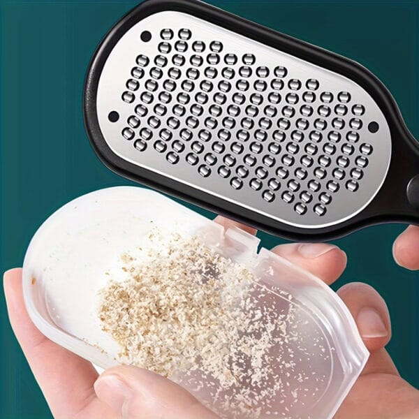 Professional Heavy-Duty Stainless Steel Foot File - Heavy-Grit Nail Scrubber & Remover with Anti-Splash Design, Rust-Resistant Pedicure Tool for Home, Salon, Spa - No Battery Needed, Easy to Clean, Pedicure Tools for Feet, Sleek Design, Longlasting Material, Salon Professionals