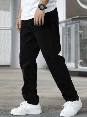 product-open-d3f79743cb3c4ae79ec14b23d49d4346-goods Men's Stretch Skinny Jeans - Straight Leg Business Casual Pants with Stretchable Denim, All-Season Office & Casual Attire, Machine Washable Non-See-Through Formal & Jeans for Men, Versatile Clothing, Durable Fabric