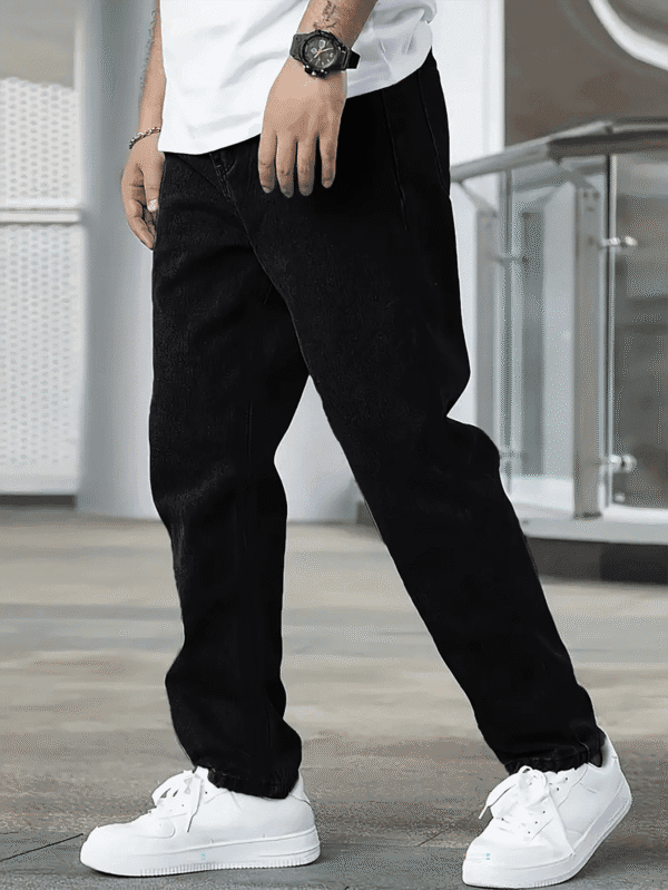 Men's Stretch Skinny Jeans - Straight Leg Business Casual Pants with Stretchable Denim, All-Season Office & Casual Attire, Machine Washable Non-See-Through Formal & Jeans for Men, Versatile Clothing, Durable Fabric