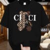 product-open-d80fa5f5e2814d6eb640aef339715e33-goods Men'S Vintage "CHICCI" Graphic T-Shirt - Brown Mechanical Bear Design, Crew Neck, Short Sleeve, Stretch Polyester, Casual & Sporty Style, Regular Fit Tee for Casual Attire