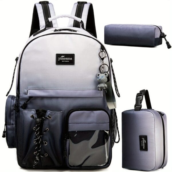 3pcs Kids School Backpack 43.94 cm Laptop Bookbag with Lunch Box & Pencil Case Travel Essentials Back to School Gifts