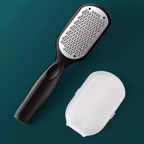 Professional Heavy-Duty Stainless Steel Foot File - Heavy-Grit Nail Scrubber & Remover with Anti-Splash Design, Rust-Resistant Pedicure Tool for Home, Salon, Spa - No Battery Needed, Easy to Clean, Pedicure Tools for Feet, Sleek Design, Longlasting Material, Salon Professionals