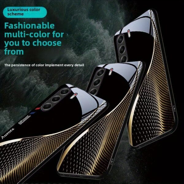 product-open-fee89e4d21ff4997a9f9e660caa94fce-goods Tempered glass phone case suitable for Tecno Tecno Camon 40 Tecno Camon 40 Pro 5G Ultra-thin hard cover, shockproof, drop-resistant, scratch-resistant with Business-style curve pattern BLA020