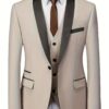 Ensemble costume trois pièces haut de gamme pour homme : blazer croisé bleu marine à boutons dorés, chemise et pantalon, idéal pour les mariages, les événements formels et le travail, toutes saisons, tenue de mariage | Tenue élégante | Tissu résistant