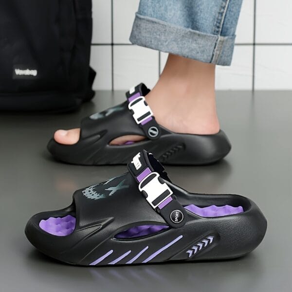 25795f59-81fa-4122-9170-c6994e39ba07.jpg 2024 Spring Summer Men'S EVA Sandals - Non-Slip Casual Slippers with Cartoon Skull & Floral Pattern, Open Toe Beach Shoes for Indoor Outdoor Sports, Shower & Daily Wear, Large Size, Breathable & Lightweight Design, Beach Shoessuitable for Men & Women