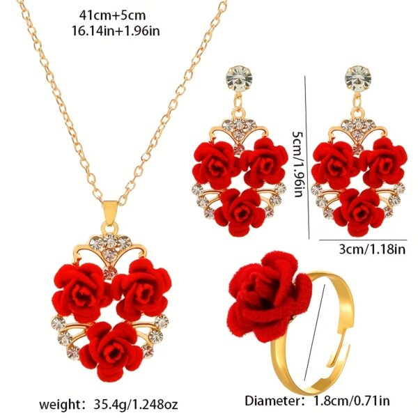 Coffret cadeau rose premium avec collier, boucles d'oreilles et bagues raffinées. Un cadeau de Noël idéal pour les mères, les amis, les partenaires, les amoureux et les petites amies. Saint-Valentin, Thanksgiving, Noël, fêtes, anniversaires et Nouvel An.